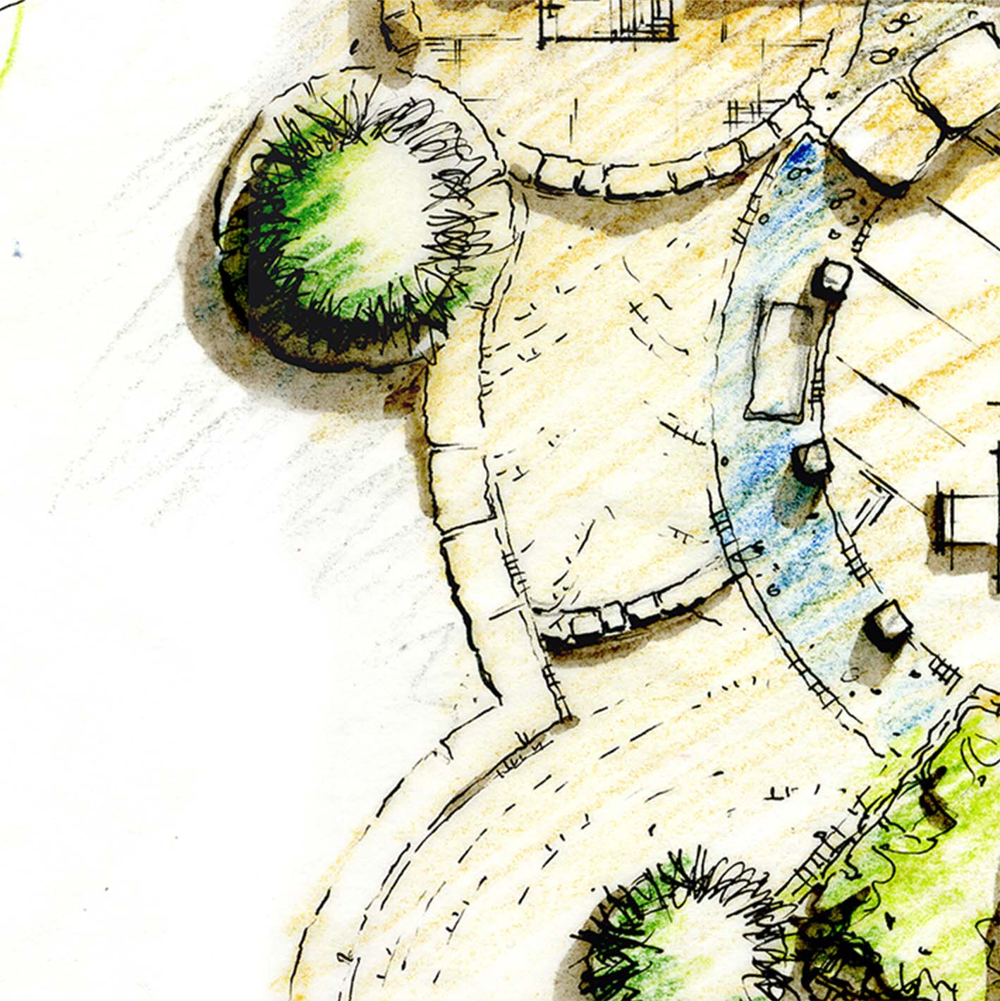 Small section of a Garden Design illustration