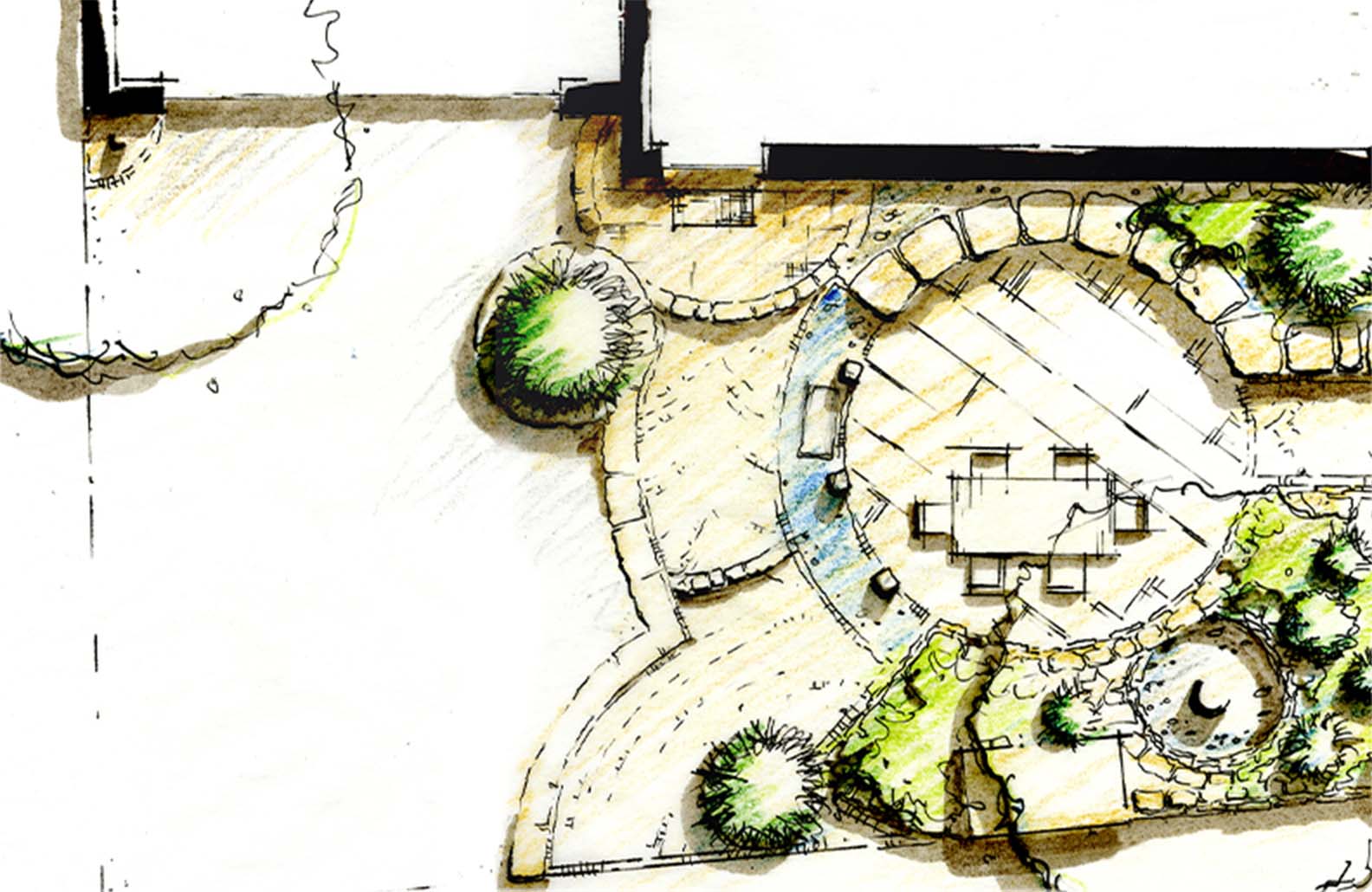 A top down view of a Designed Garden
