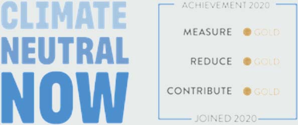 Climate Neutral NOW Achievement 2020 Gold Standards Logo
