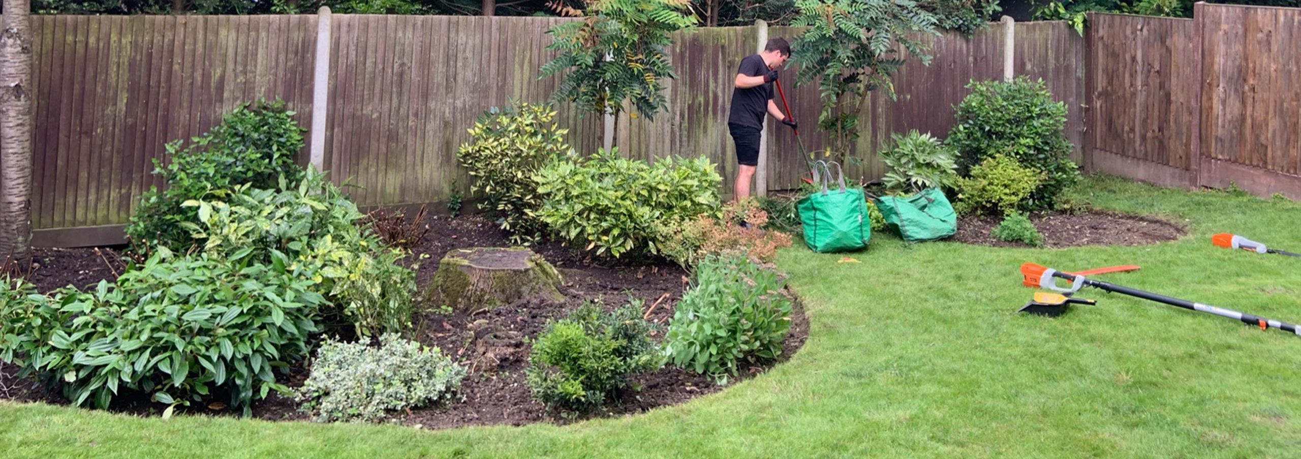 One of the Willow team tending to a garden