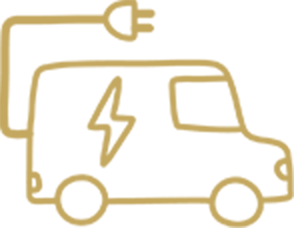 A reduced emissions by using electric fleet icon